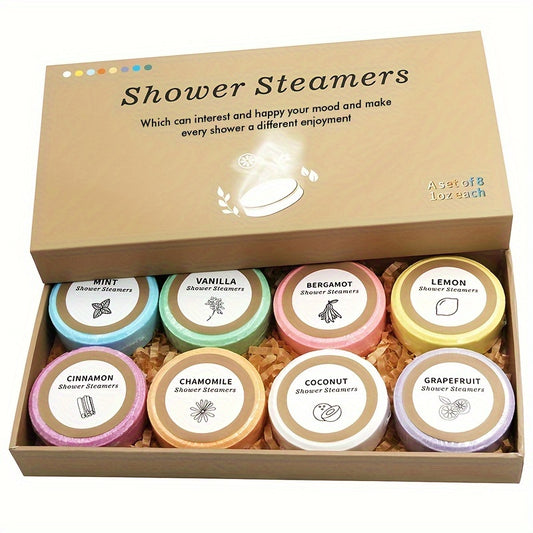 8 pack Relaxing Shower Steamers with Essential Oils - Perfect Self-Care Gift for Men and Women, Ideal for Home Spa, Valentine's Day, Birthdays, Halloween, and Christmas